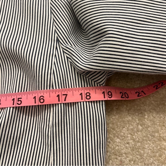Talbots Blazer Womens 8 Blue White Stripes Lined Career Office Nautical Ladies - Picture 6 of 8
